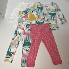Carters Just One You Baby Girls 4 pc Pink White Princess Snug Fit Pajama Set NEW
