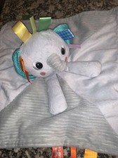 Bright Starts Elephant Lovey Security Blanket Plush Satin Tags So Soft