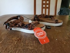 Wonder Nation Leopard Adjustable Comfort Footbed Sandals Size 2