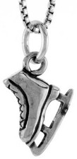 925 Sterling Silver Ice Skating Shoe Charm Pendant 1/2 Inch 13mm Tall