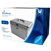 MEDIARANGE BOX75 200 Disc Hard Case Silver Plush Fabric Plastic