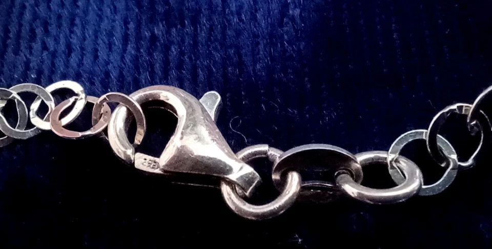 Vintage Peridot Crystal Chain Necklace Sterling Silver Sheffield  - Image 3 of 4