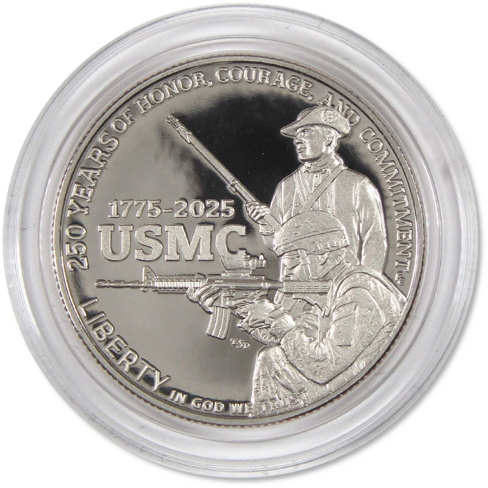 Marine Corps 250th Anniversary Half Dollar 2025 S Proof Clad OGP COA - Image 2 of 4