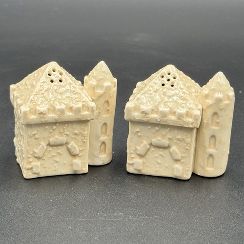 Sand Castle Salt & Pepper Shaker Set Ceramic Coastal Beach Nautical Shore Decor
