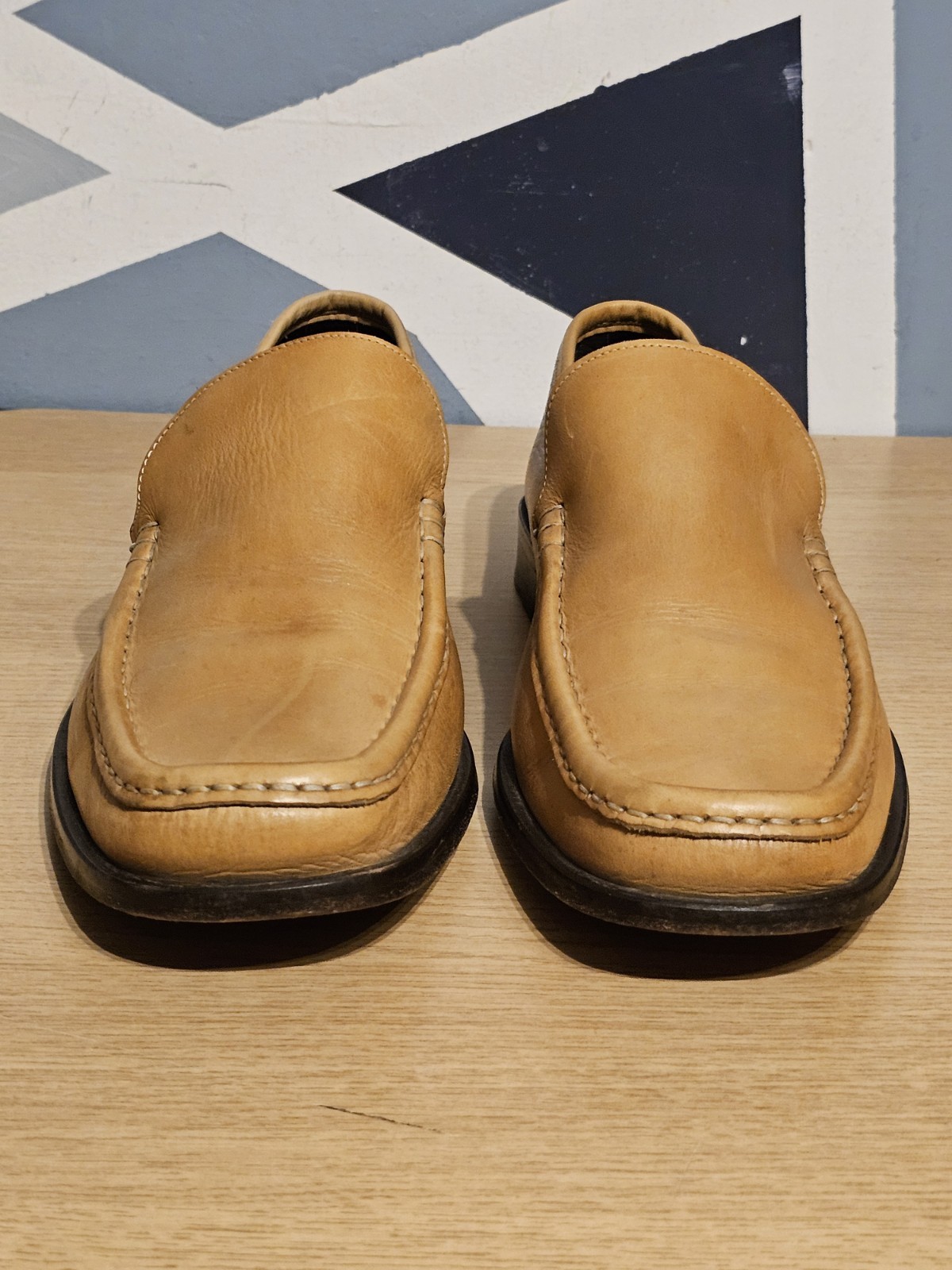 Loake Shoemaker Loafers Size UK 11 Tan Brown Leather Bologna Shoes Made in Italy image 5