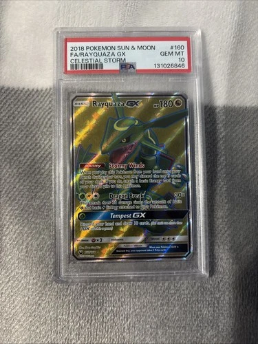 New ListingRayquaza GX Full Art Holo PSA 10 Sm-Celestial Storm