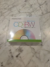 Memorex 5 Pack High Speed Blank CD-RW 12x 700MB/Mo 80 Minutes with Cases NEW4