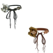 Modern 2000S Belt Faux Furs Design Comfortable Patchworked Waistband For Women