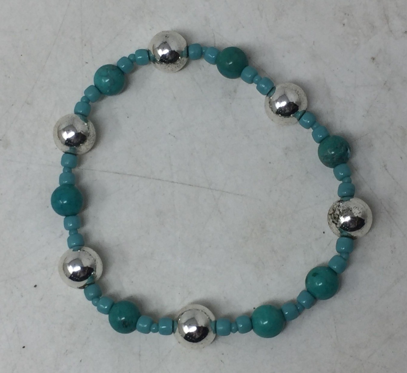 Two Blue and Silver Beaded Bracelets - image 4