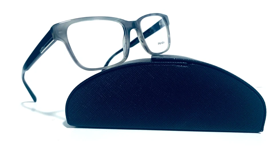 PRADA VPR 06U VYR-1O1 GRIS CUERNO PARA HOMBRES GAFAS RX 54-19-145 MM ITALIA CON ESTUCHE Foto 4 de 4