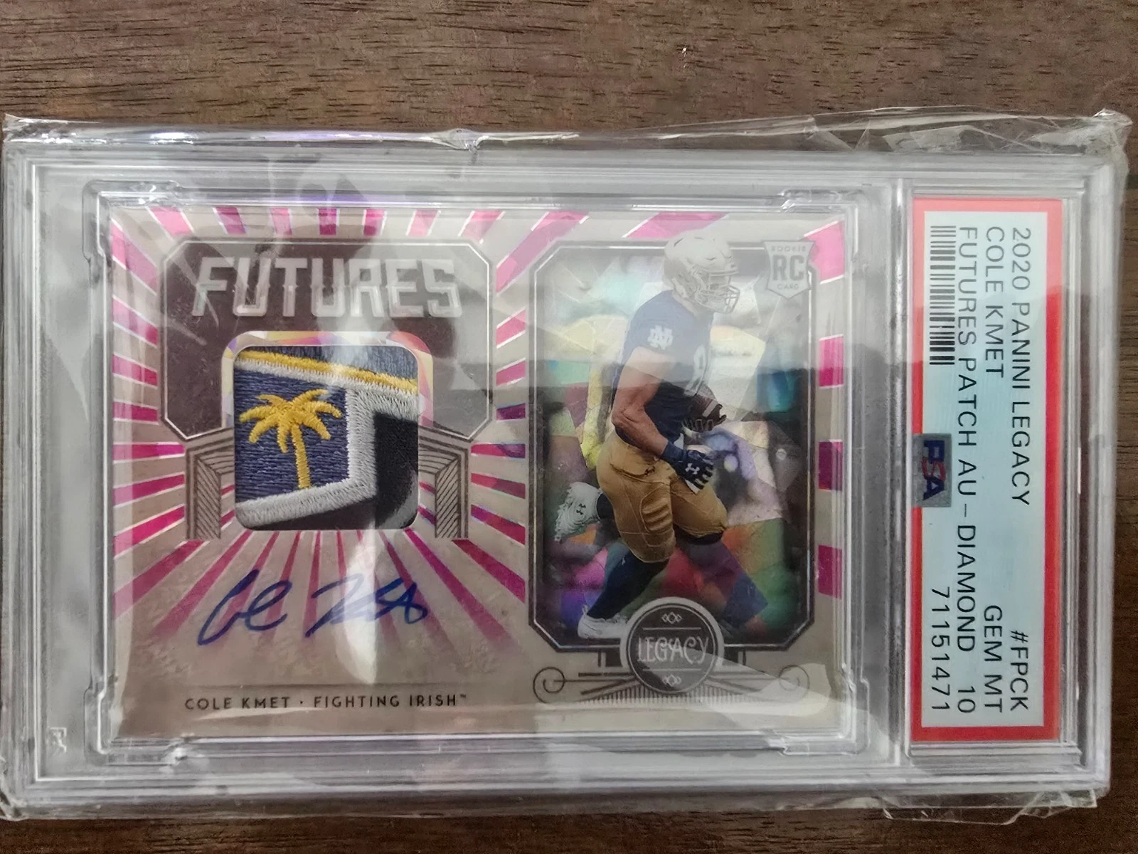 Cole Kmet Panini Legacy Futures Patch Autographs #FPCK Diamond