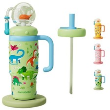 Stainless Steel Whale Fountain Tumbler with Handle, Drinking Cup wi... Fast Ship