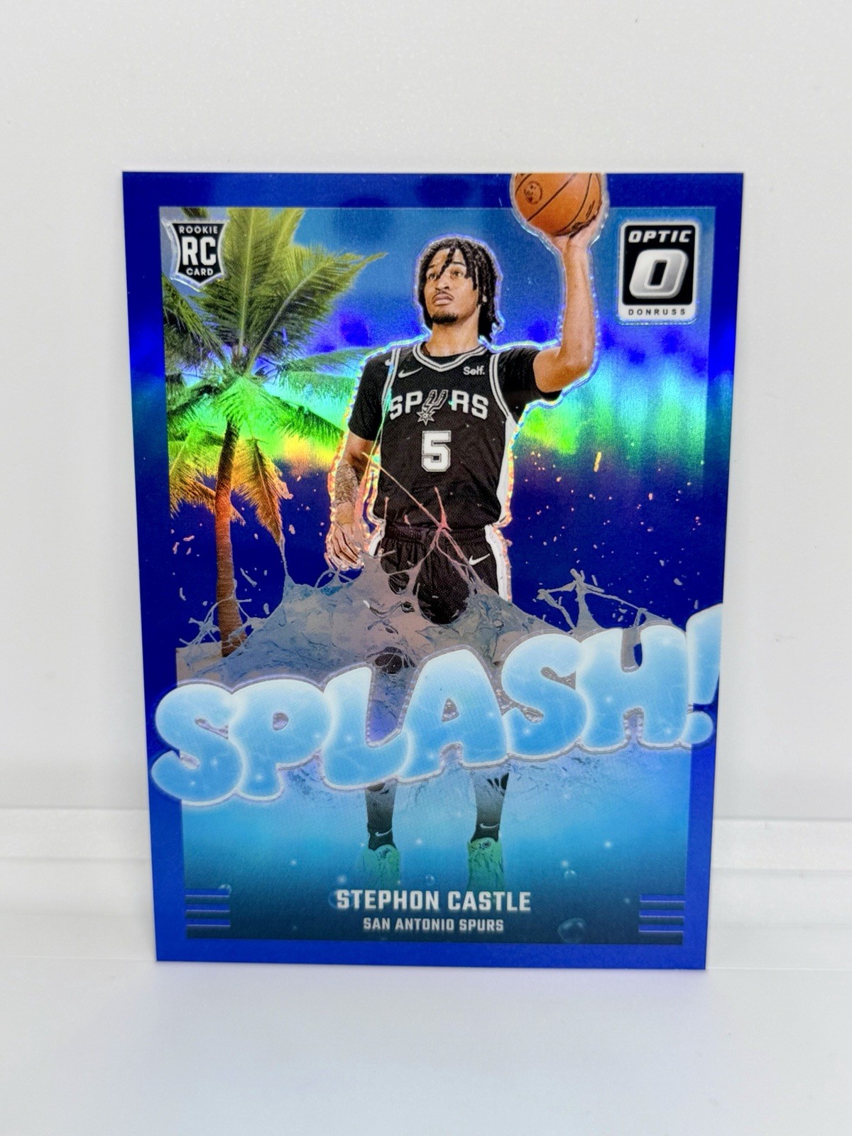 2024-25 Donruss Optic STEPHON CASTLE Rookie Splash Blue Prizm /85 Spurs RC #14