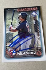 Ralphy Velazquez Ip Signed 2024 Topps Pro Debut Guardians Prospect GTP