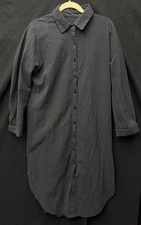 Shein Black Midi Dress Long Sleeve (4' LONG) 100% COTTON SIZE LARGE B39