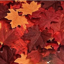 600 Pieces Artificial Maple Leaves Decorations Autumn Fall Leaves for Thanksgivi