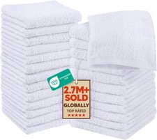24 Pack Cotton Washcloths Set, 100 Ring Spun Cotton, Premium Quality Flannel...