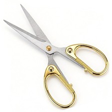5" All Stainless Steel Office Scissors, Sharp Blade Craft 5", Gold