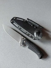 LOTHAR Bat PVD Coated D2 Drop Point Survival Knife w/ Sheath