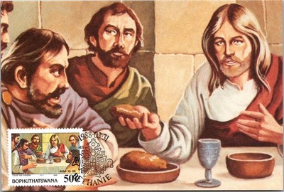 Bethanie Botswana Easter John 13:26 Art Continental Postcard B685