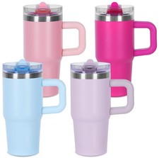 14 oz Tumbler for kids with Detachable Flip Straw Lid  handle, 100 Leak Proof