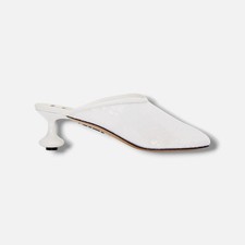 LOEWE Womens White Toy Sequin Slip-On Mule Pu...