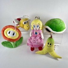 Nintendo Super Mario Bros. Plush Lot Of 5- Peach, Fire Flower, Koopa Paratroopas