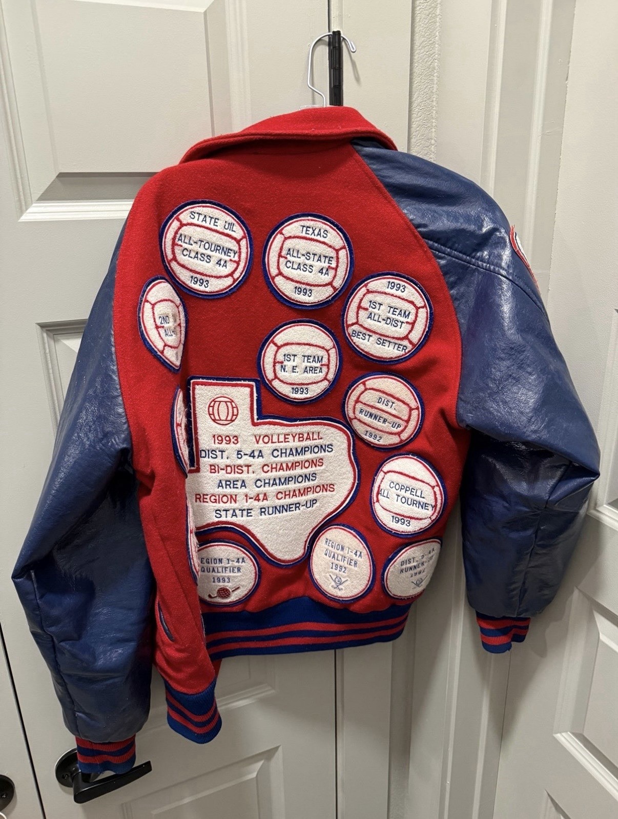 Varsity Jacket Red Blue Volleyball Patch Logo Acc… - image 2