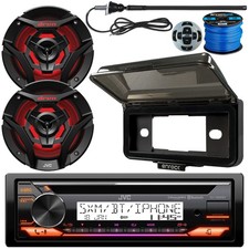 JVC KDT92MBS Receiver, 2x 6.5" Black LED Speakers, Cover, Antenna, Wire, Remote