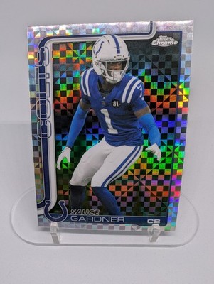 Sauce Gardner 2025 Topps Chrome NFL X-Fractor Parallel Colts #242