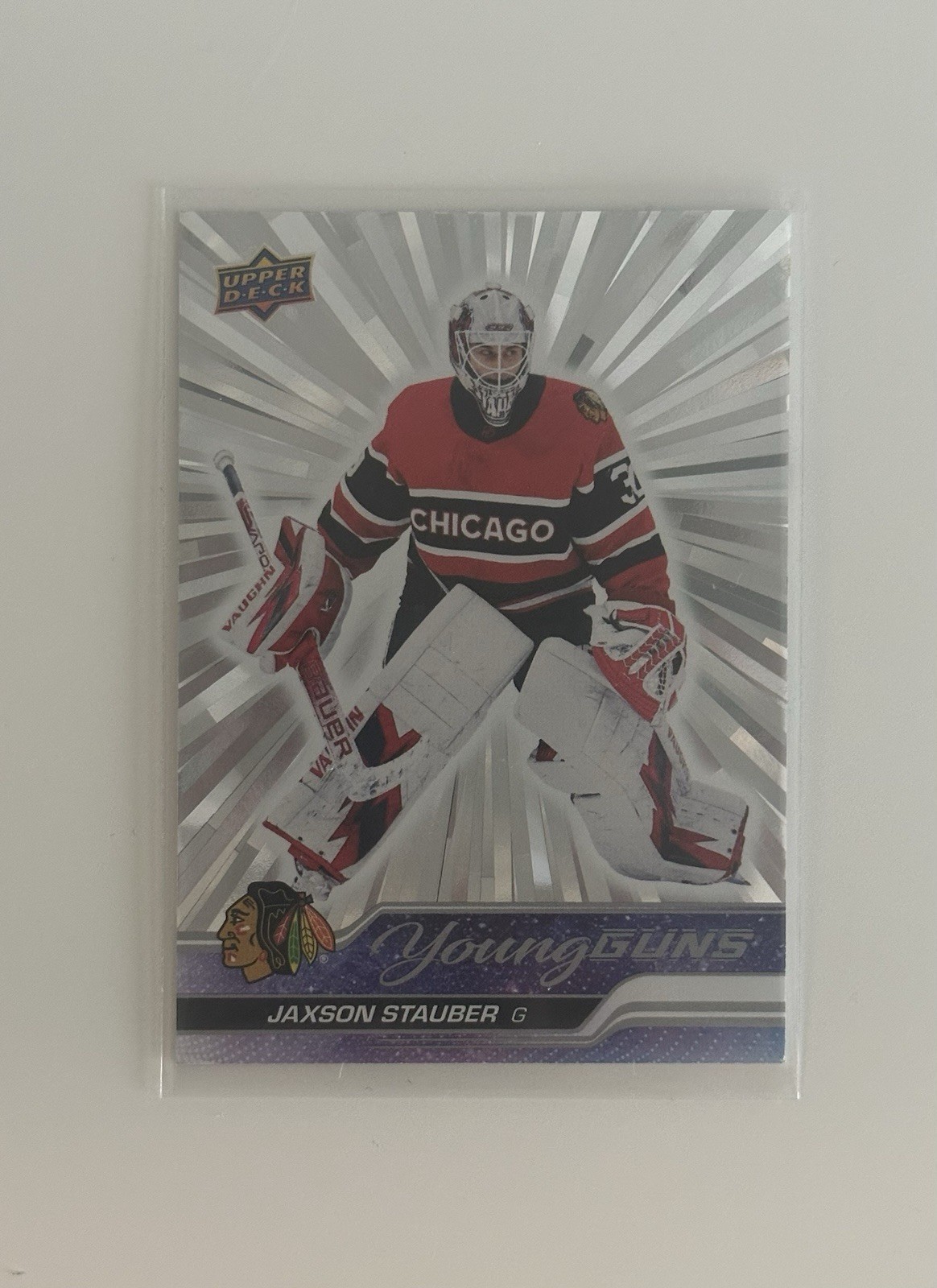 2023-24 Upper Deck #207 Jaxson Stauber Silver Outburst Young Guns