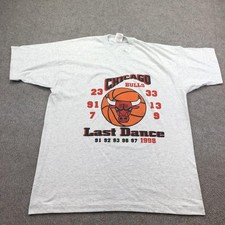 Vintage Chicago Bulls Shirt Mens XL Gray NBA Basketball Last Dance 1998 90s