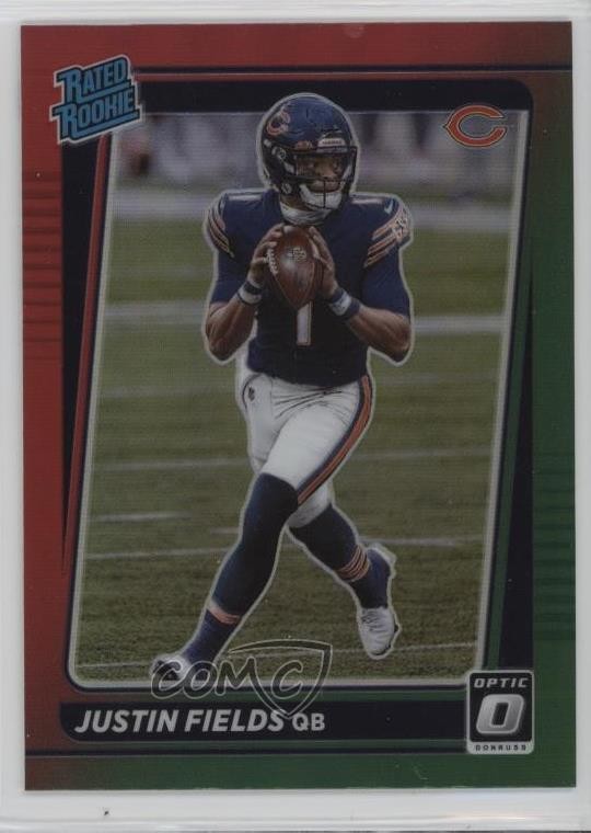 2021 Donruss Rated Optic Holo Red Green Preview Justin Fields Rookie RC 1a39