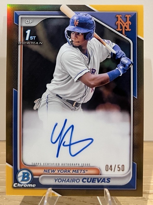 2024 Bowman Chrome - Yohairo Cuevas 1st Bowman Auto #CPA-YCU Gold /50