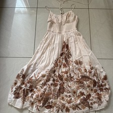 Camila Coelho Women's Farm Dress M Rio Cotton Beige  Alemais Zimmermann Style