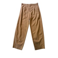 Madewell Barrel-Leg Trouser Pants Brown Tencel Linen Blend Pleated Size 8