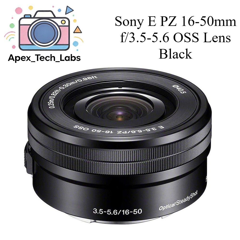 Sony E PZ 16-50mm f/3.5-5.6 OSS Lens for Sony E-Mount Cameras Black with Cover