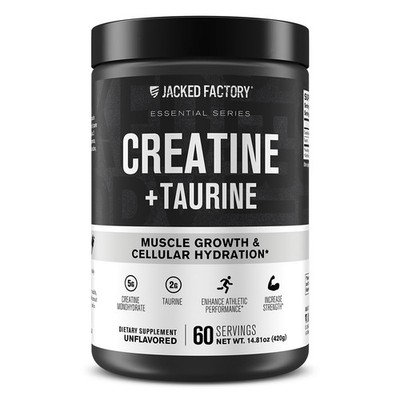 Jacked Factory Creatine Taurine Monohydrate 5000mg 2000mg 60 Servings Muscle