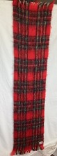 Vintage Glentana All Mohair Wool Pile Scarf 72  X 16  Made In Scotland Tartan