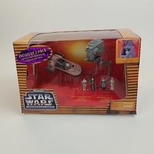 Vintage Star Wars Action Fleet Exclusive 2 Pack Luke Landspeeder Imperial AT ST