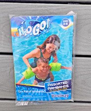 New Inflatable Swim 1 PAIR Arm Bands, Bestway H2O Go 8IN by 8IN Green AGES 3-6