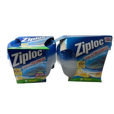 Vintage Ziplock Container & Snap & Seal Lids Total Of 9 Small 14oz Made In USA