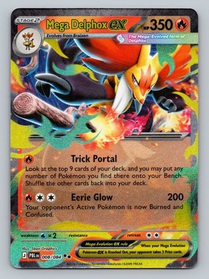Mega Delphox ex Holo Double Rare ME05: Pitch Black 008/084 NM