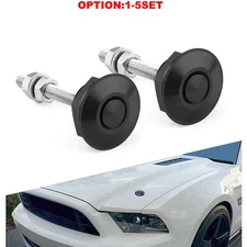 Car Release Quick Bumper Latch Push Button Bonnet Hood Pin Lock Clip Black 2-20x