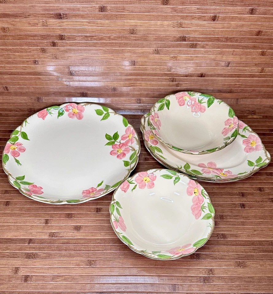 Juego de servir 3 platos 2 cuencos vegetales True Vintage Franciscan Desert Rose EE. UU. Foto 2 de 4