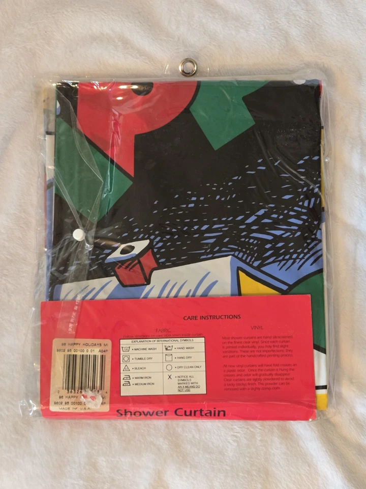 Cortina de ducha navideña vintage 1996 Mickey Mouse de Saturday Knight LTD Disney Foto 2 de 3