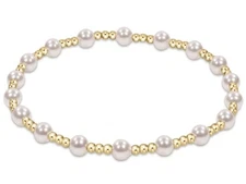 Classic Sincerity 7.5" EXTENDS 14kt Gold-filled Pearl Bead Stack Bracelet New