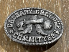 VTG 1985 Calgary Grey Cup Committee Brass Belt Buckle Ltd Ed /210 Made in USA