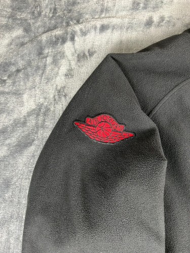 Jordan Varsity Fleece Jacket Men’s 2XL Black Red Jumpman Snap Front Full Patch - Picture 4 of 10