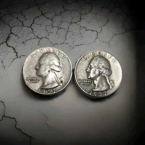 [Lot Of 2] 1957 Washington Quarter  BU Uncirculated 90% Silver Coin